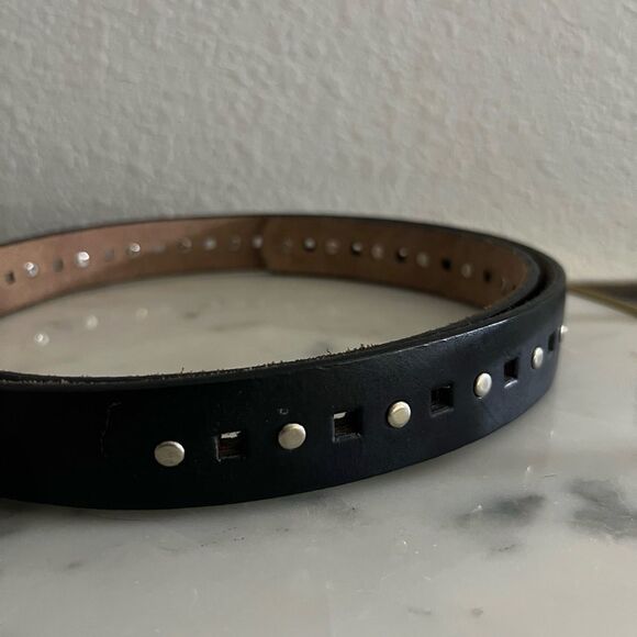 Nautica Braided Men’s Genuine Leather Belt Brown Silver Tone 34 & Black Studded - Picture 11 of 15
